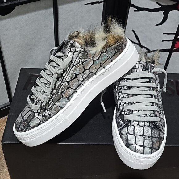 P448 Clara Leather Faux Fur Lined Slip-On Shoes Size 35 - Picture 2 of 10